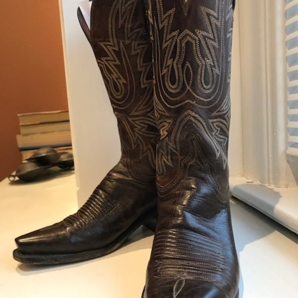 Lucchese Savannah chocolate brown cowboy boots size 5.5 - 6 - Picture 2 of 10
